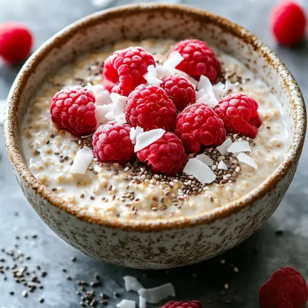 Chia Overnight Oats mit Himbeeren