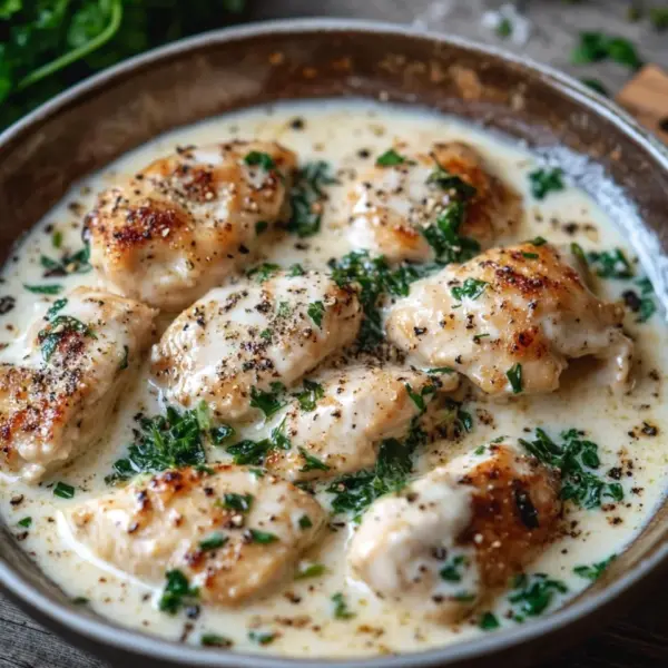 Cremiges Parmesan-Hühnchen mit Frischkäse