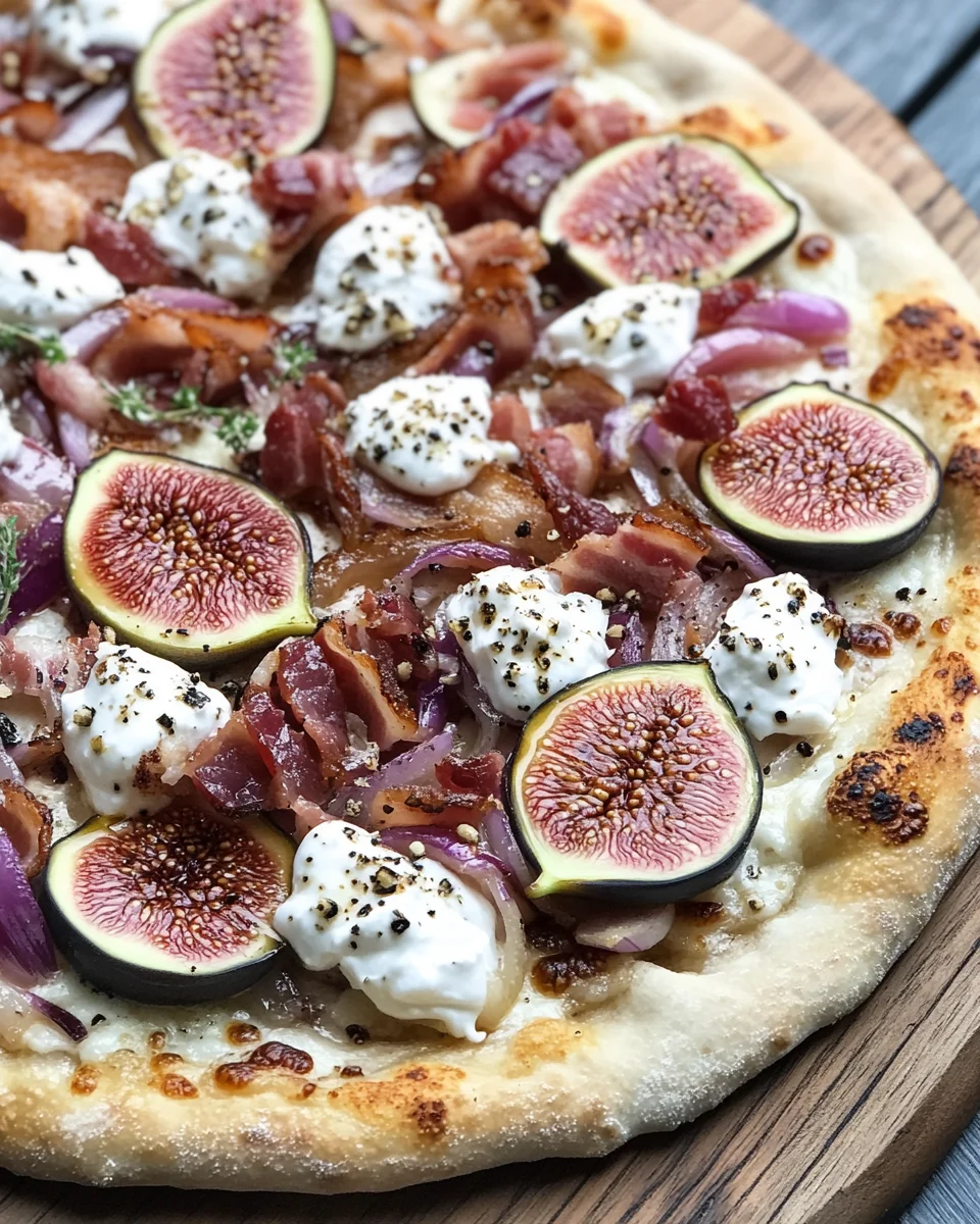Feigen-Bacon-Pizza mit karamellisierten Zwiebeln und Balsamico 20 Feigen-Bacon-Pizza