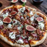Feigen-Bacon-Pizza mit karamellisierten Zwiebeln und Balsamico