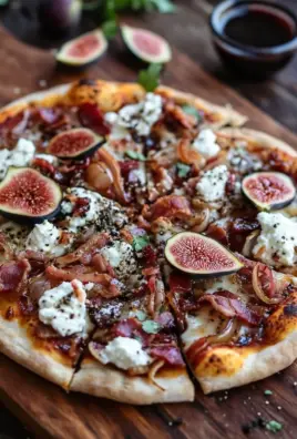 Feigen-Bacon-Pizza mit karamellisierten Zwiebeln und Balsamico