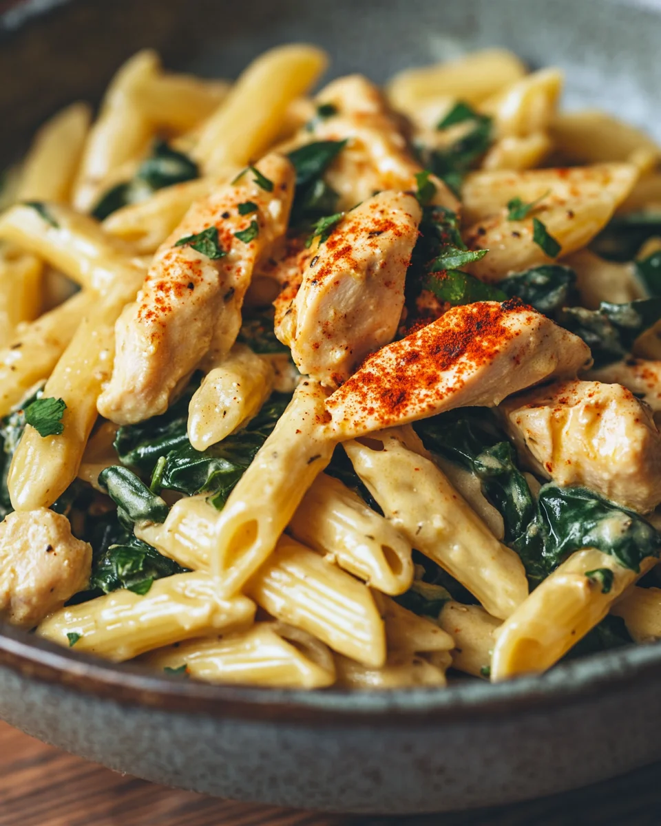 Frischkäse Spinat Hähnchen Pasta 21 Frischkäse