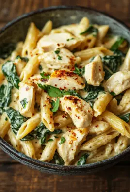 Frischkäse Spinat Hähnchen Pasta