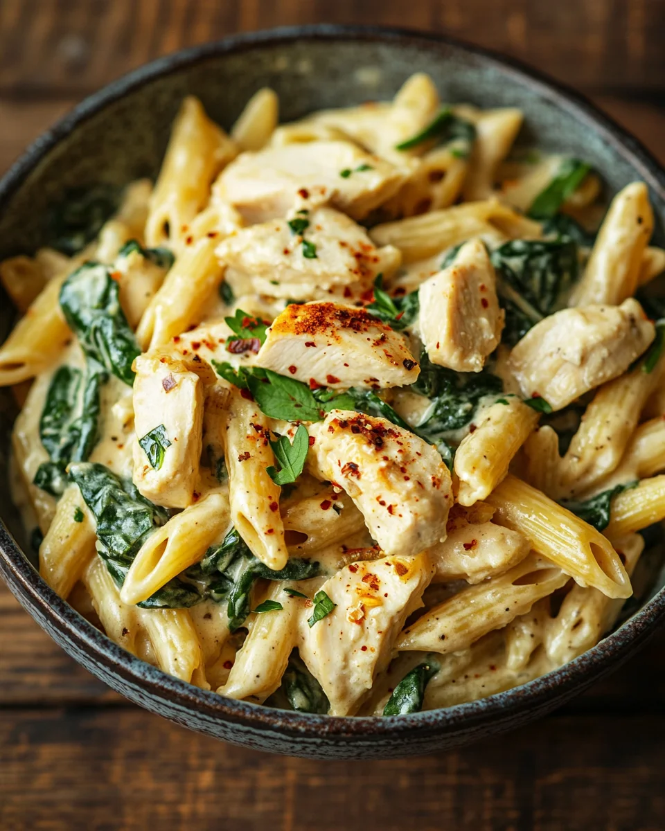 Frischkäse Spinat Hähnchen Pasta 23 Frischkäse Spinat Hähnchen Pasta