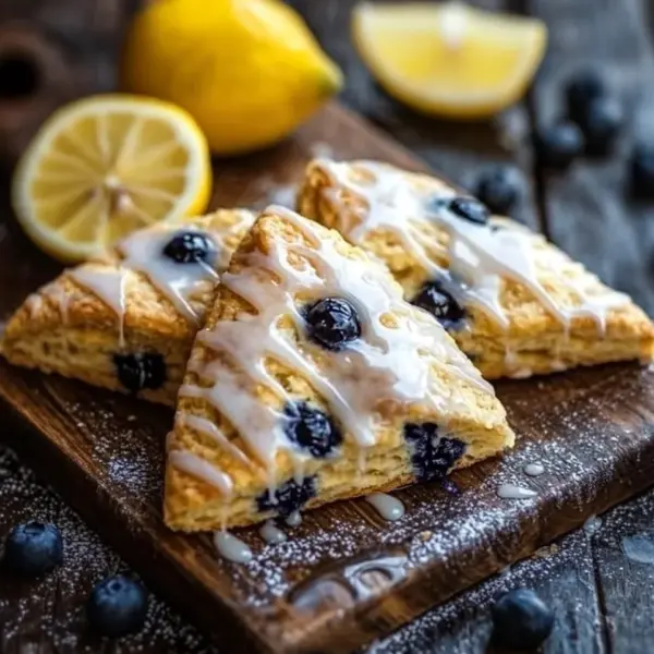Fruchtige Blaubeer-Scones mit Zitronenguss