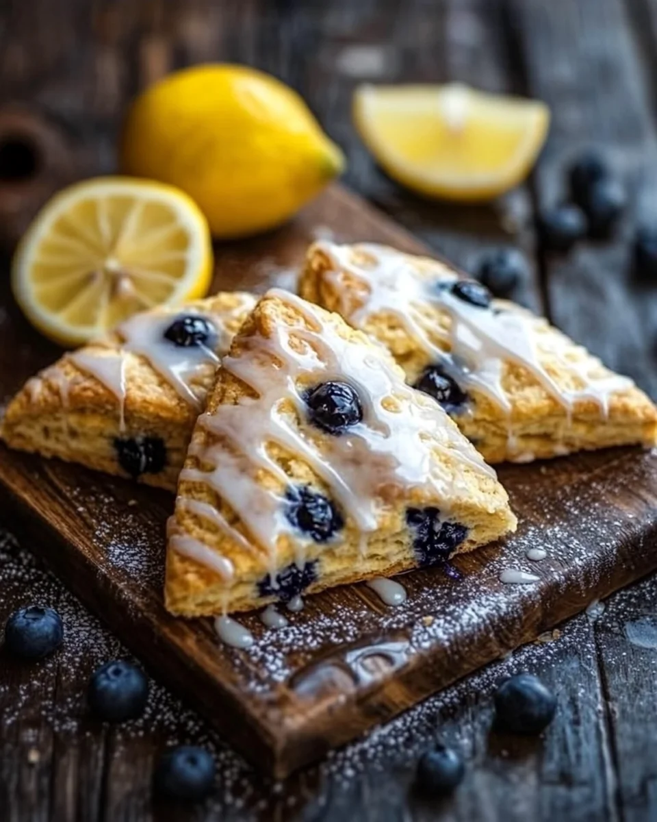 Fruchtige Blaubeer-Scones mit Zitronenguss