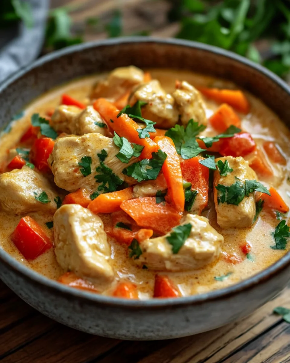 Hähnchen-Pfanne mit Kokosmilch 18 Hähnchen-Pfanne