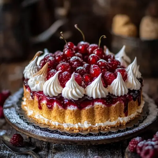 Johannisbeerkuchen mit Baiserhaube