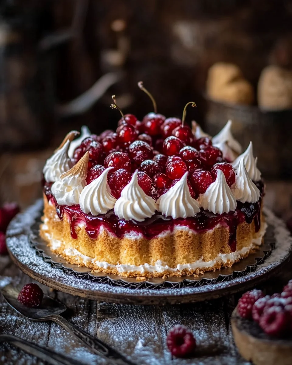 Johannisbeerkuchen mit Baiserhaube