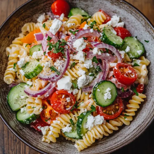 Leichter Nudelsalat mit Joghurt-Dressing