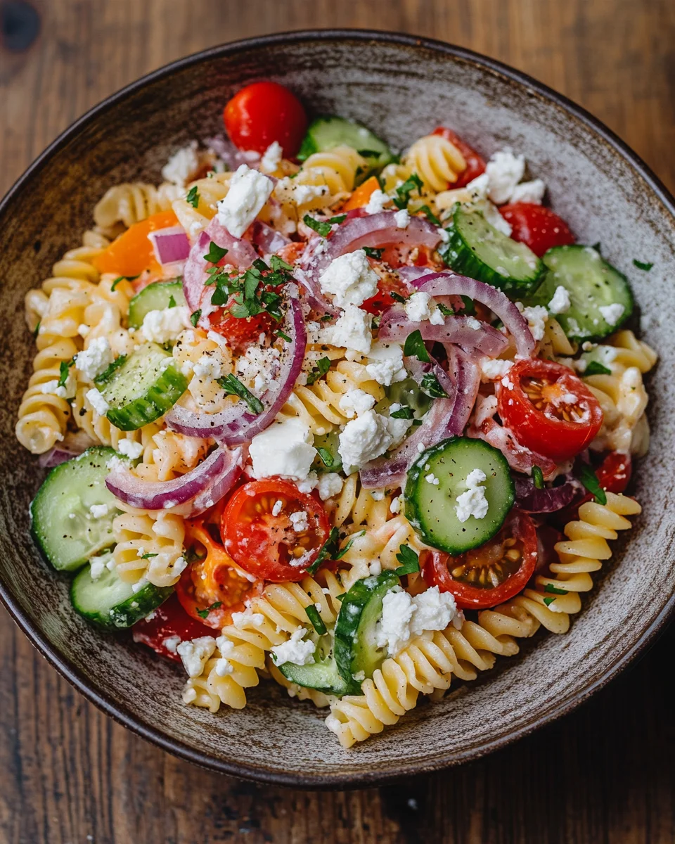Leichter Nudelsalat mit Joghurt-Dressing