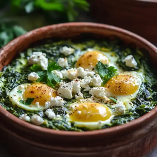 Low Carb Spinat-Auflauf mit Feta und Ei
