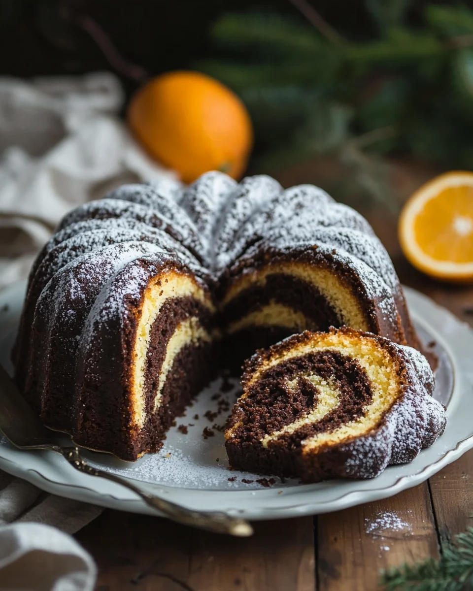 Marmor-Lebkuchen-Gugelhupf