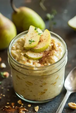 Overnight Oats with Cinnamon and Pear
