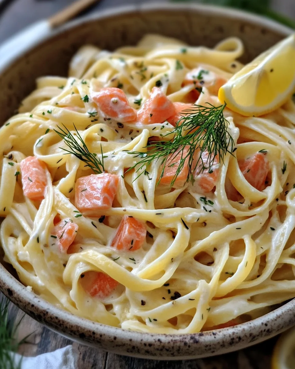 Pasta mit Lachs und Sahnesoße 18 Pasta