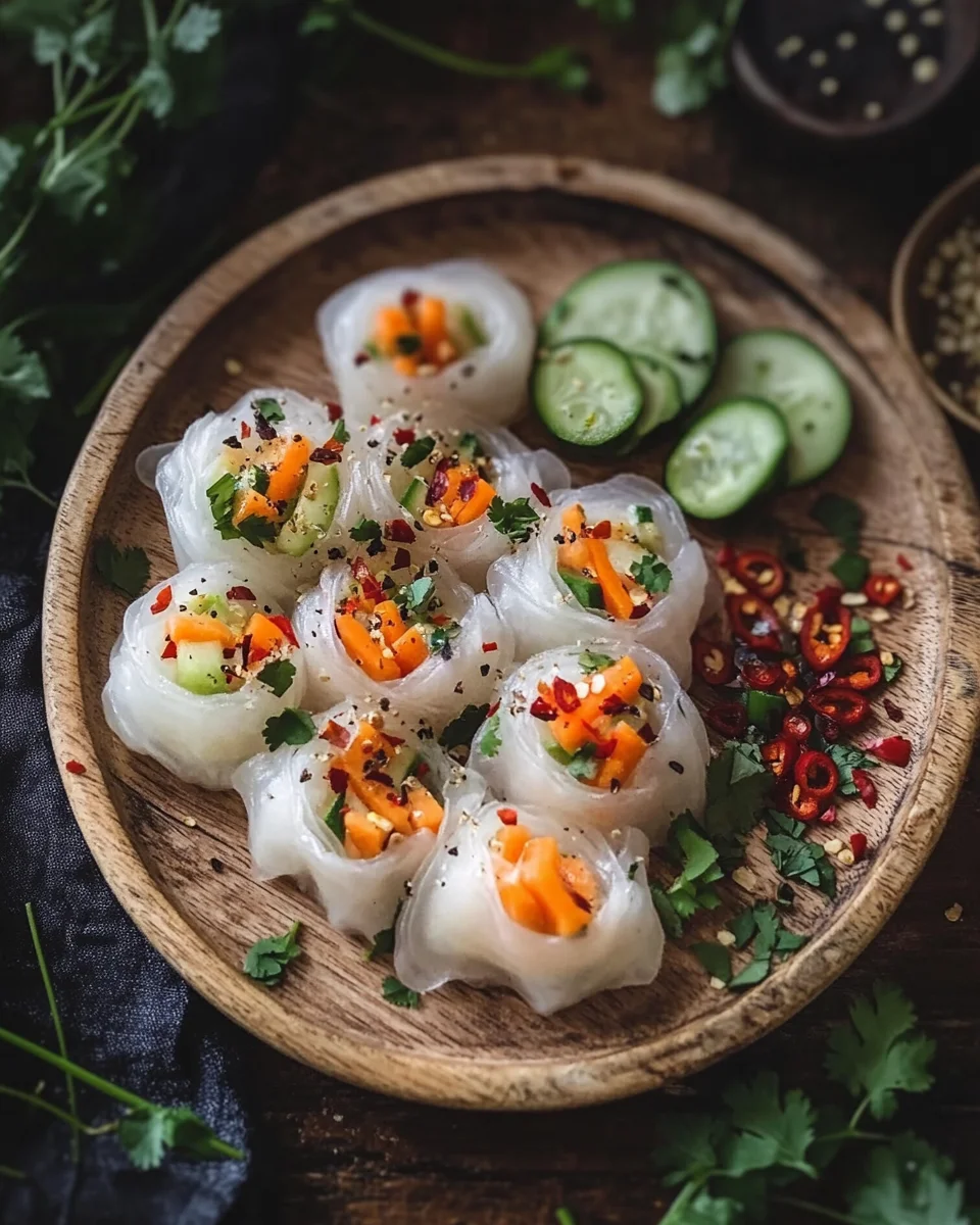 Reispapierknödel mit Gemüsefüllung
