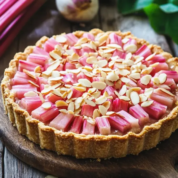 Rhabarber Tarte mit Mandelcreme - Rhabarber Frangipane Tarte