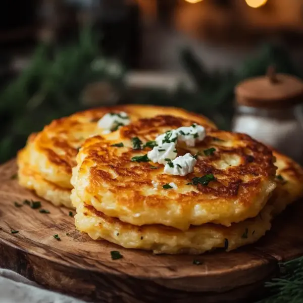 Röstiecken mit Feta überbacken