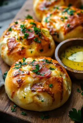Speck & Käse Brötchen mit Knoblauchbutter