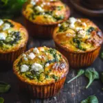 Spinat-Feta-Muffins mit doppelt K&auml;se und Crunch
