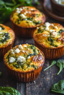 Spinat-Feta-Muffins mit doppelt Käse und Crunch