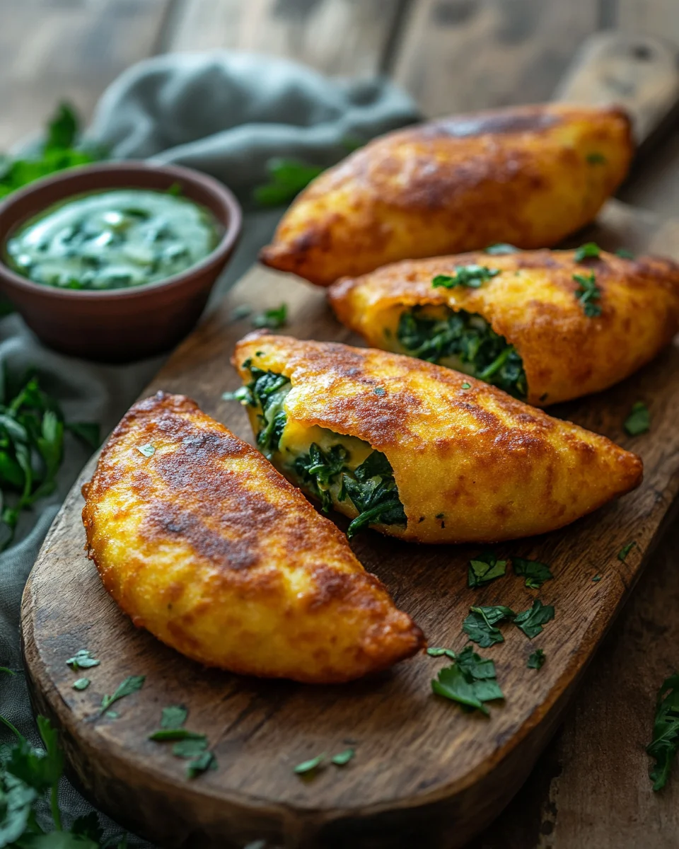 Vegane Kartoffeltaschen mit Spinat-Frischkäse-Füllung 24 Vegane