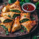 Vegane Kartoffeltaschen mit Spinat-Frischk&auml;se-F&uuml;llung
