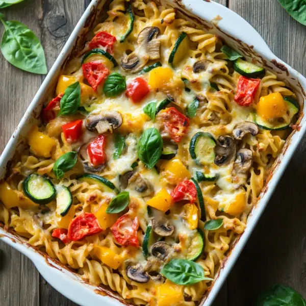 Vegetarischer Nudelauflauf