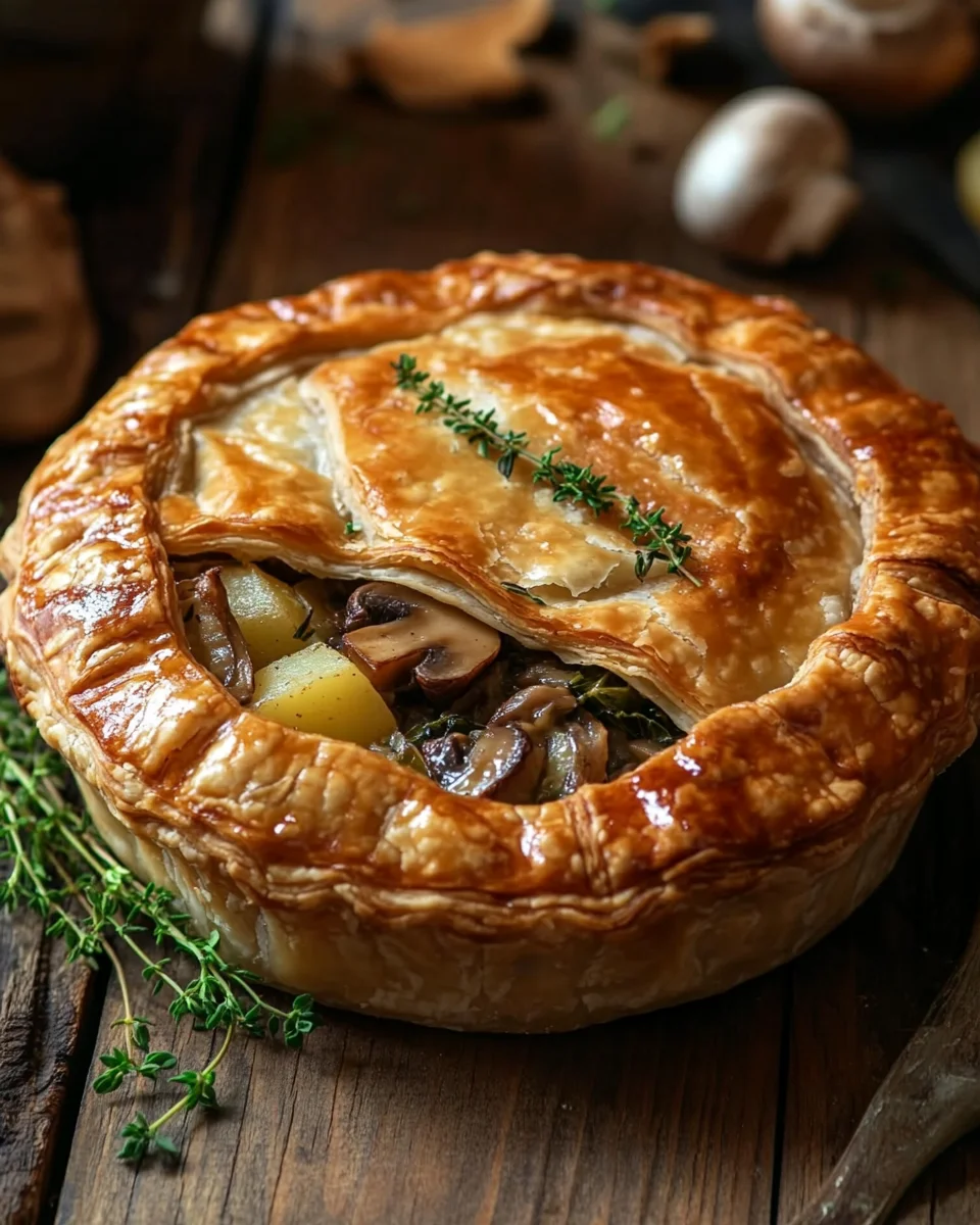 Wirsing-Pie mit Pilz-Linsen-Kartoffelfüllung