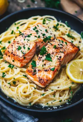 Zitronen Lachs Pasta